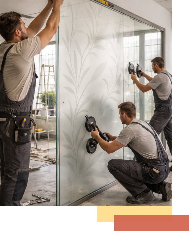 Стеклянные перегородки с рисунком на заказ в Дмитрове