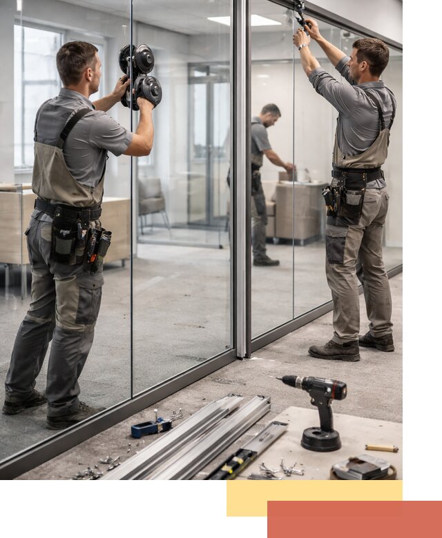 Стеклянные офисные перегородки под ключ в Дмитрове