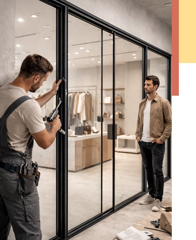 Стеклянные перегородки для магазинов в Дмитрове от 8790 руб. под ключ | ОТДЕЛОЧНИК-Дмв