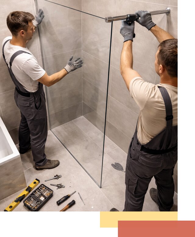 Стеклянные перегородки для душа в Дмитрове — изготовление и монтаж