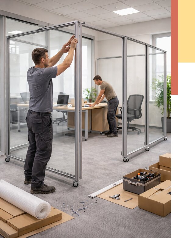 Мобильные офисные перегородки в Дмитрове от 13400 руб. — установка под ключ | ОТДЕЛОЧНИК-Дмв