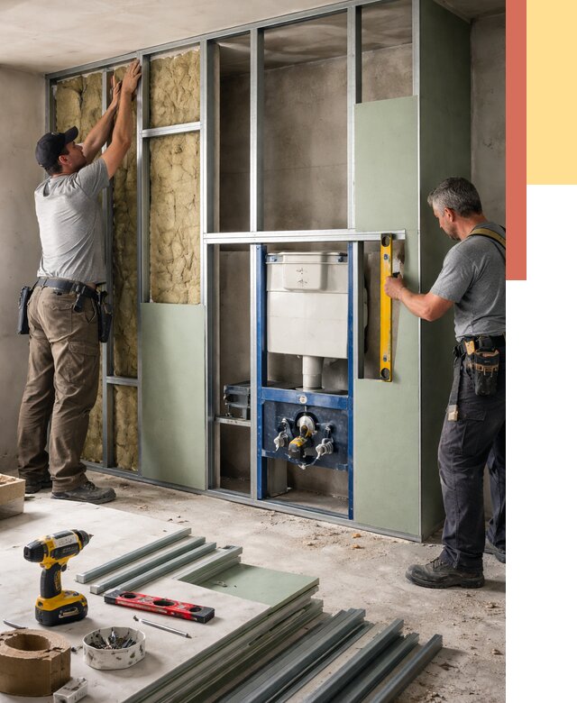 Установка сантехнических перегородок в Дмитрове от 9112 руб. | ОТДЕЛОЧНИК-Дмв