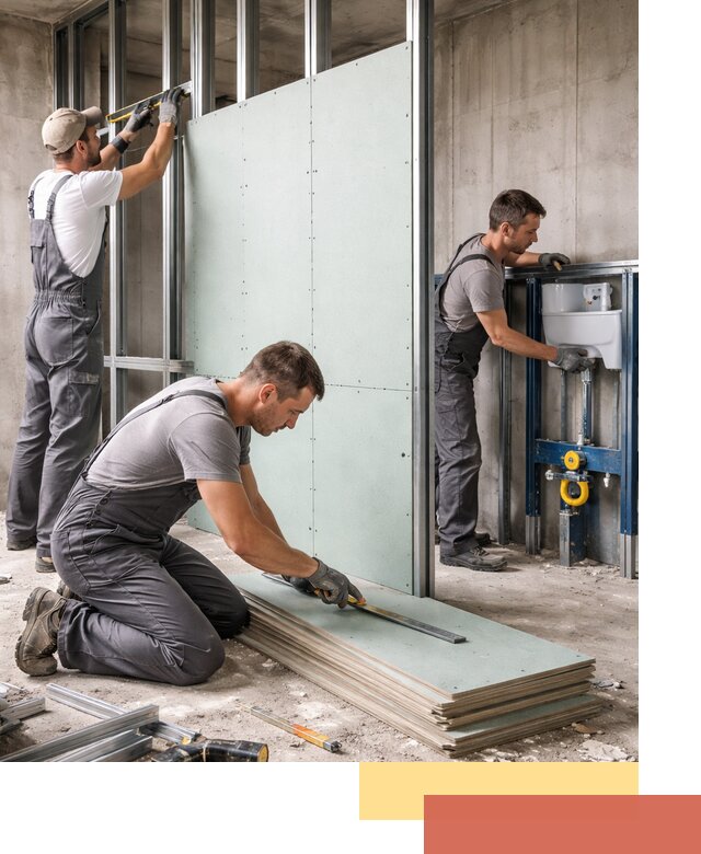 Монтаж и ремонт сантехнических перегородок в Дмитрове