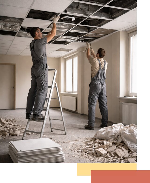 Демонтаж потолков Армстронг профессионально в Дмитрове