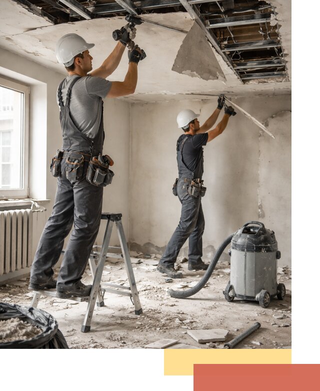 Демонтаж гипсокартонного потолка в Дмитрове быстро и аккуратно