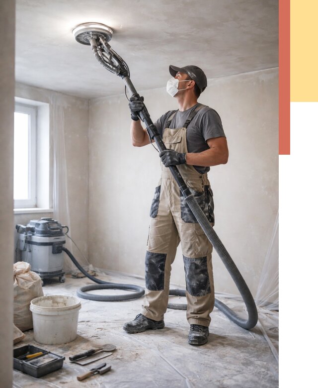 Шлифовка потолка в Дмитрове от 3752 руб. — услуги шлифования потолка | ОТДЕЛОЧНИК-Дмв