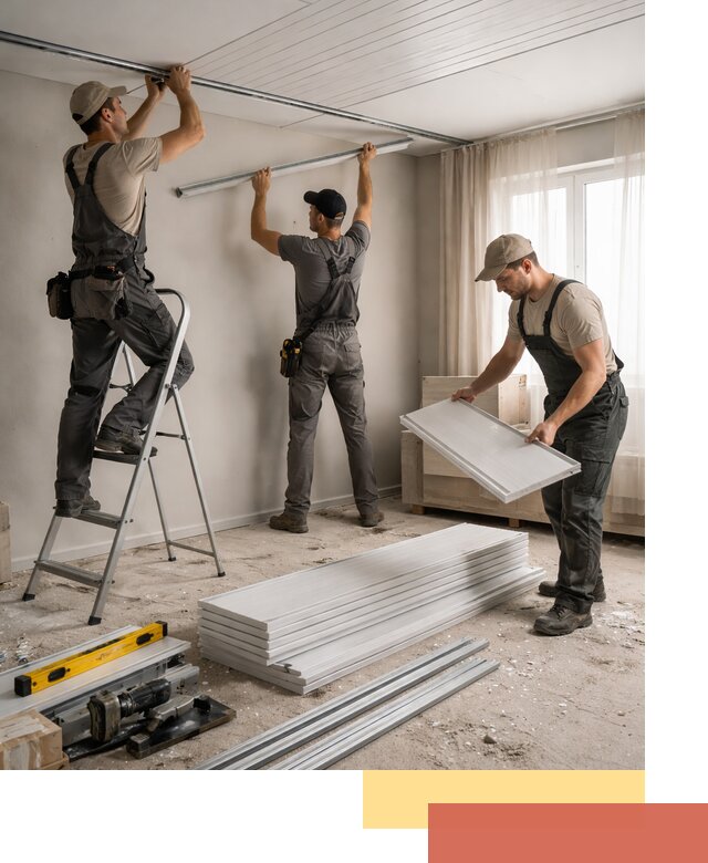 Монтаж потолка из ПВХ панелей в Дмитрове оперативно и качественно