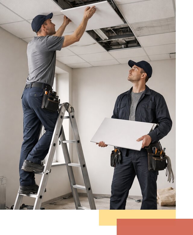 Обслуживание подвесного потолка в Дмитрове — ремонт и чистка