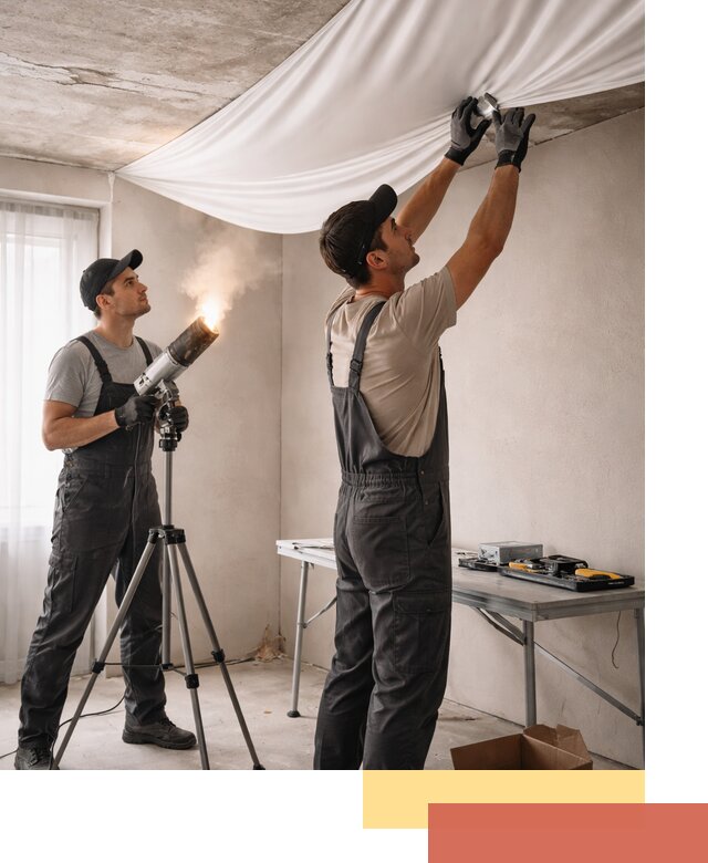 Установка натяжного потолка под ключ в Дмитрове