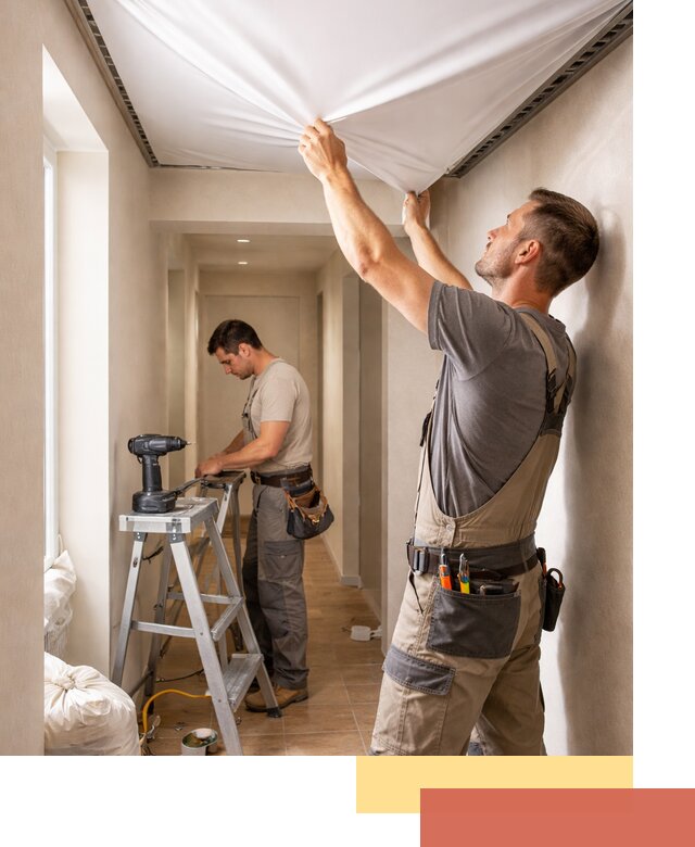 Монтаж натяжного потолка в прихожей в Дмитрове