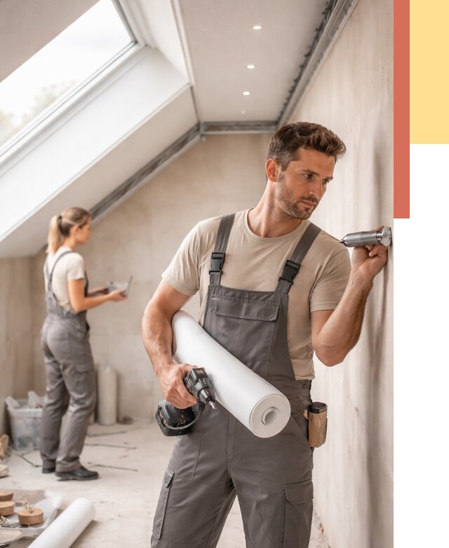 Монтаж натяжного потолка на мансарде в Дмитрове от 3752 руб. | ОТДЕЛОЧНИК-Дмв