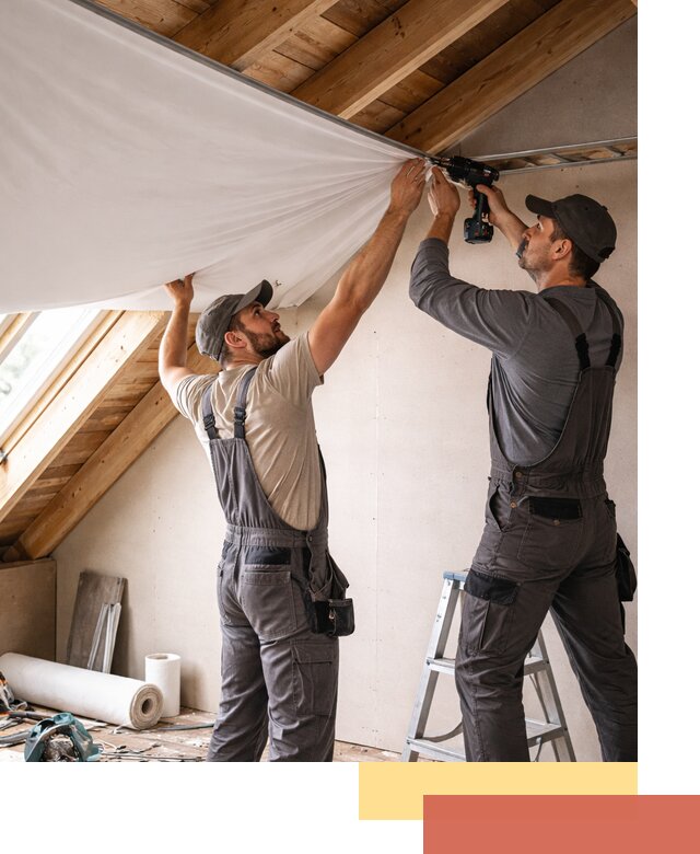 Монтаж натяжного потолка в мансарде в Дмитрове