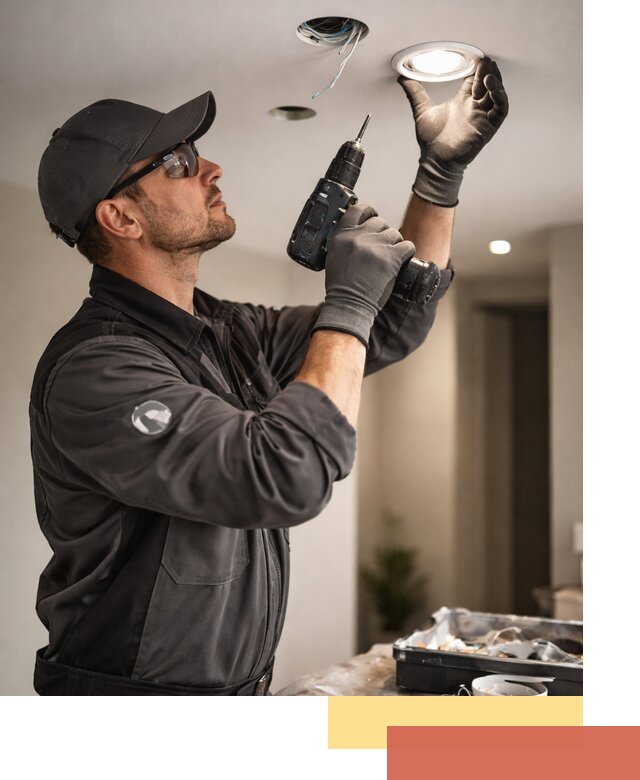 Установка точечных светильников в натяжной потолок в Дмитрове