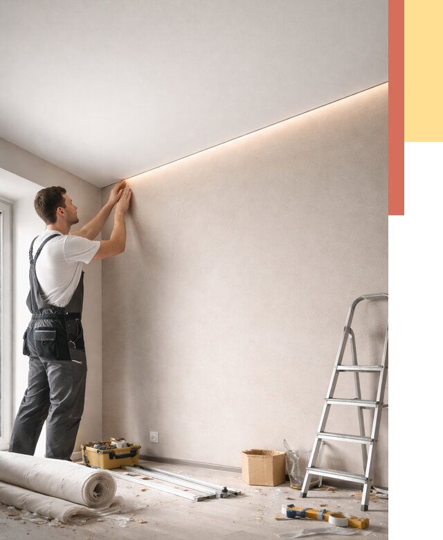 Теневые натяжные потолки в Дмитрове от 8790 руб. под ключ | ОТДЕЛОЧНИК-Дмв