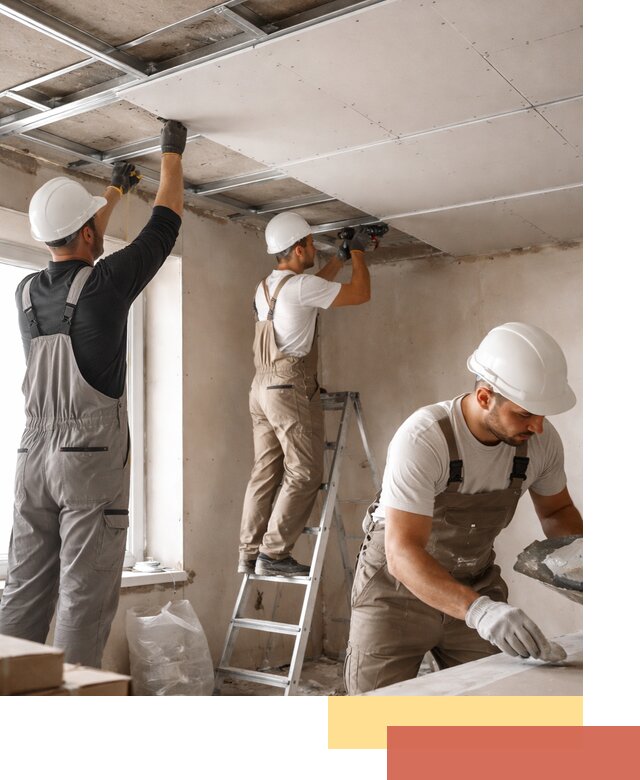 Одноуровневый потолок из гипсокартона в Дмитрове — монтаж и отделка