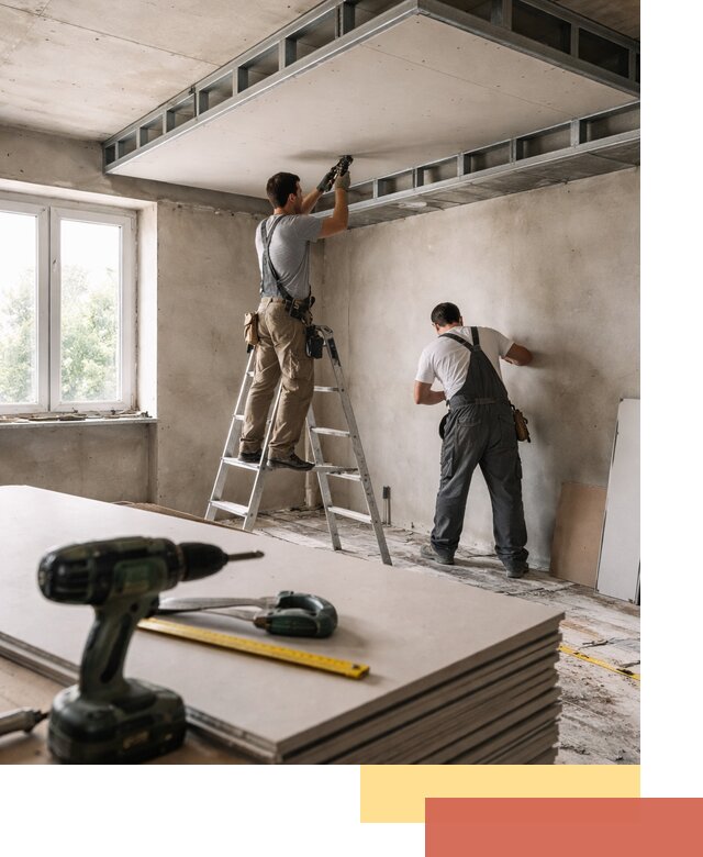 Двухуровневый потолок из гипсокартона в Дмитрове