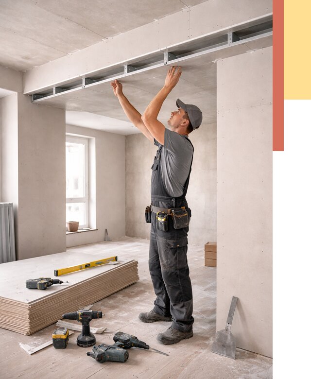 Потолок из гипсокартона с нишей в Дмитрове от 1340 руб. под ключ | ОТДЕЛОЧНИК-Дмв