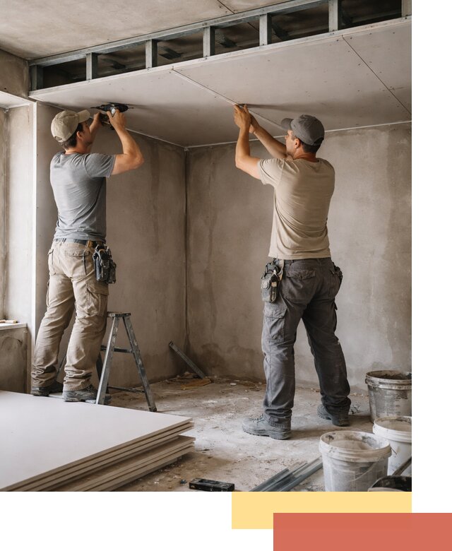 Короб из гипсокартона на потолке под ключ в Дмитрове