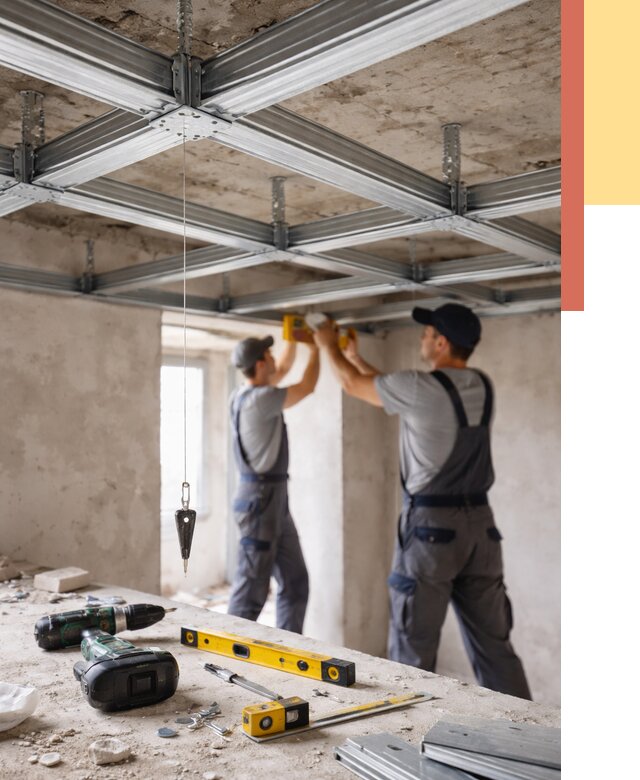 Монтаж каркаса потолка из профиля в Дмитрове от 4824 руб. — услуги ОТДЕЛОЧНИК-Дмв