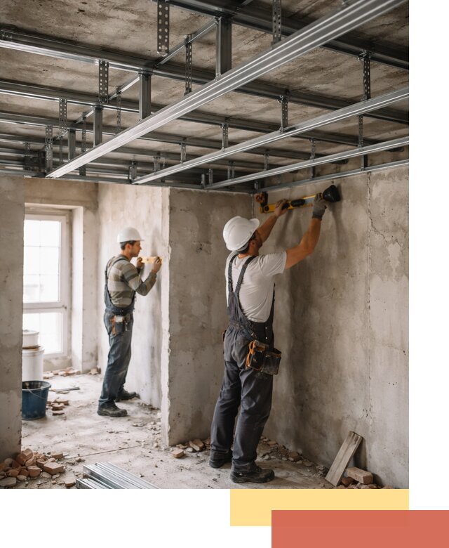 Монтаж каркаса потолка из профильного профиля в Дмитрове