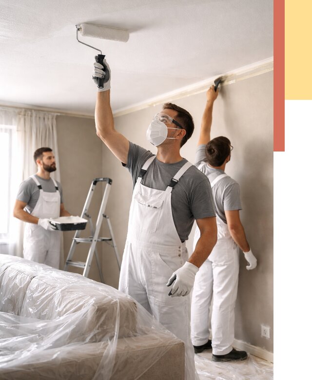 Покраска потолка водоэмельсионной краской в Дмитрове от 2358 руб/м² — услуги под ключ | ОТДЕЛОЧНИК-Дмв