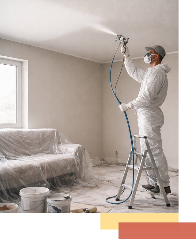 Покраска потолка краскопультом в Дмитрове быстро и качественно