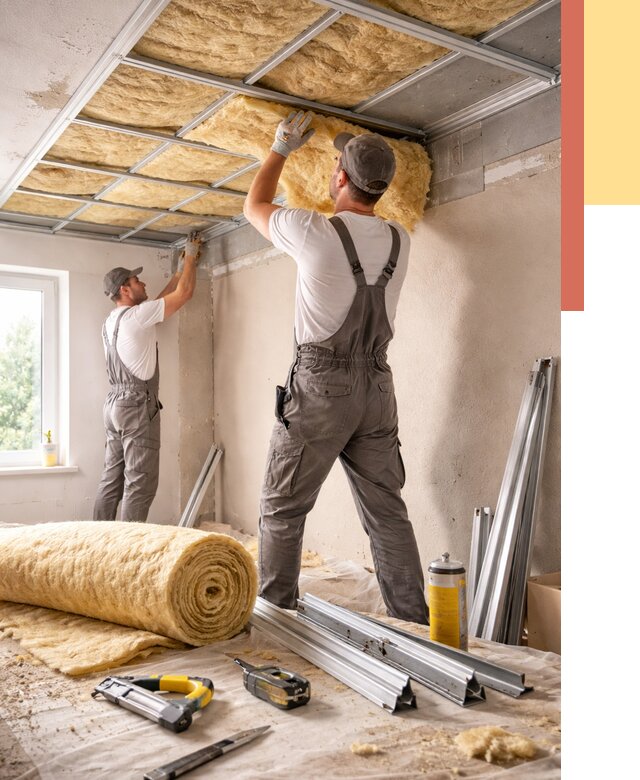 Утепление потолка в Дмитрове от 7718 руб/м2 — недорого, быстро, под ключ | ОТДЕЛОЧНИК-Дмв