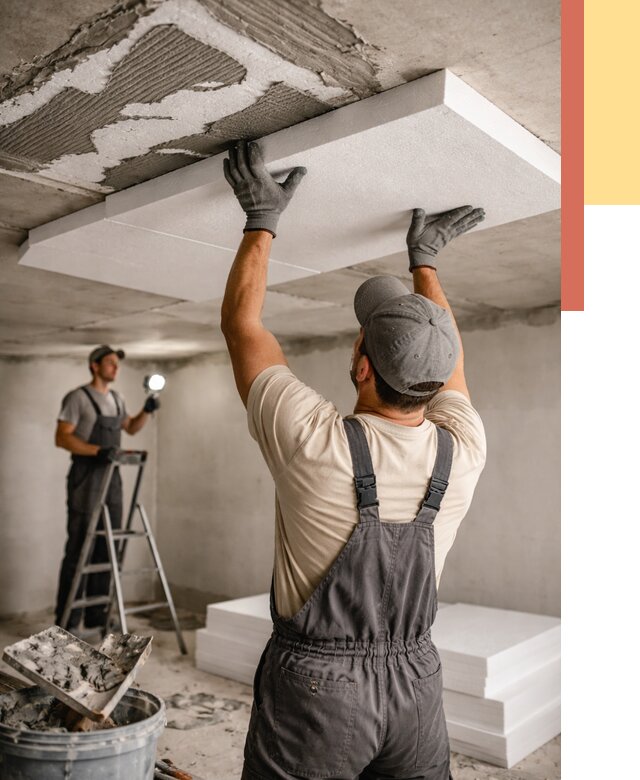 Утепление потолка пенопластом в Дмитрове от 4824 руб/м2 — недорого и быстро | ОТДЕЛОЧНИК-Дмв