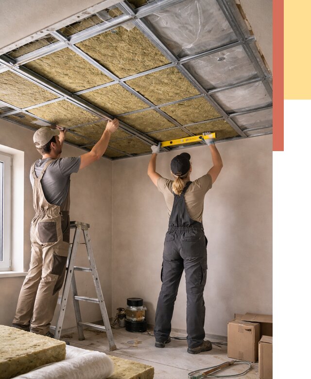 Шумоизоляция потолка в Дмитрове от 1340 руб. под ключ — услуги ОТДЕЛОЧНИК-Дмв