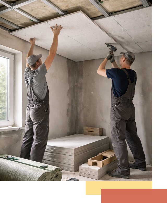 Шумоизоляция потолка панелями ЗИПС в Дмитрове